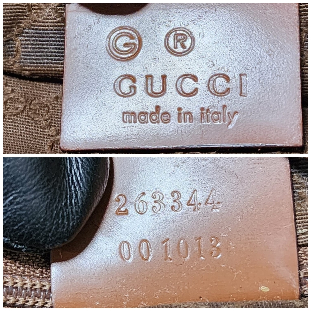 Gucci GG Canvas Zip Shoulder Bag Green/Brown - Picture 4 of 13